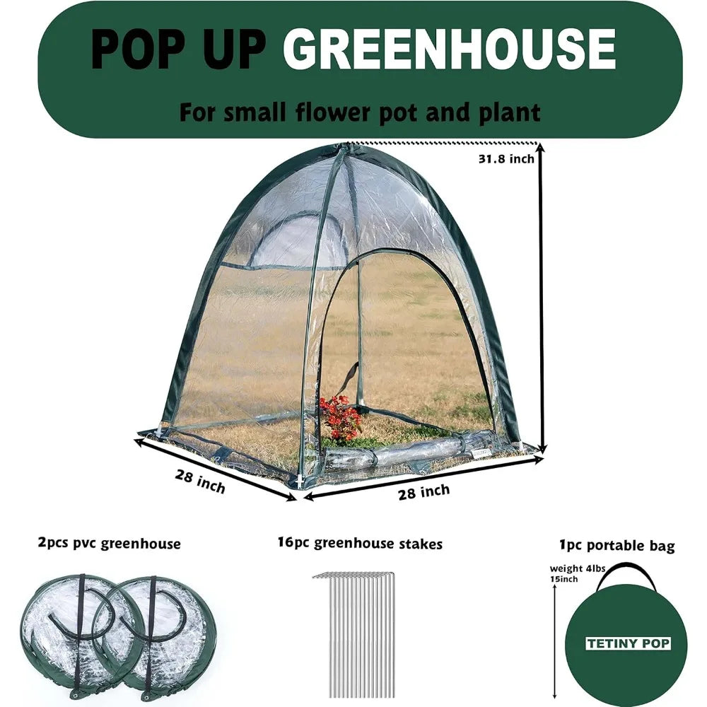 Easy To Set Up Mini Pop-up Greenhouse, 2-pieces