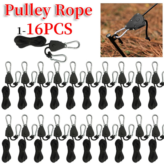 1/8 Inch 8ft Heavy Duty Adjustable Rope Clip Hanger (1-16pcs)