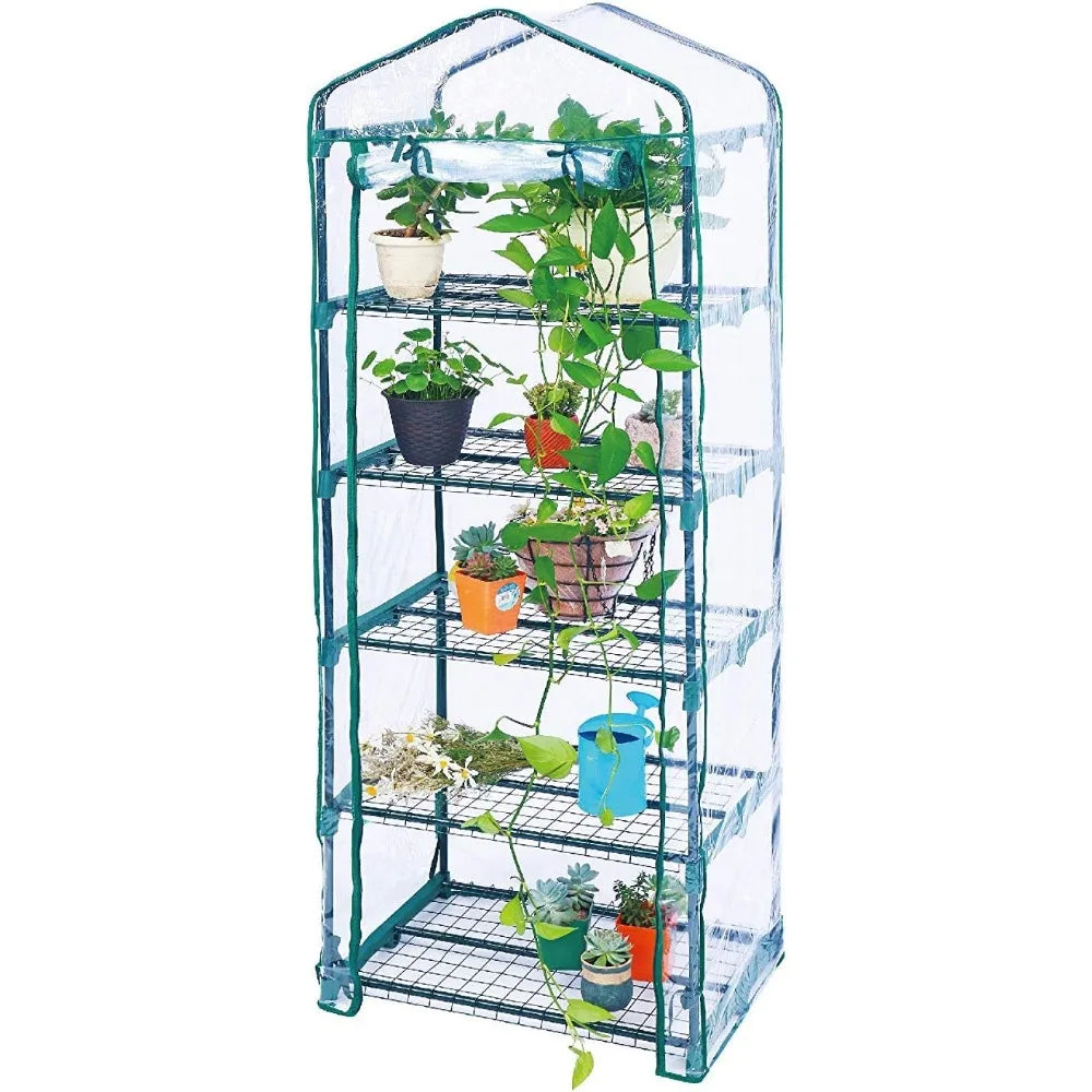 Garden Buildings 5-Tier Portable Mini Greenhouse with PVC Cover