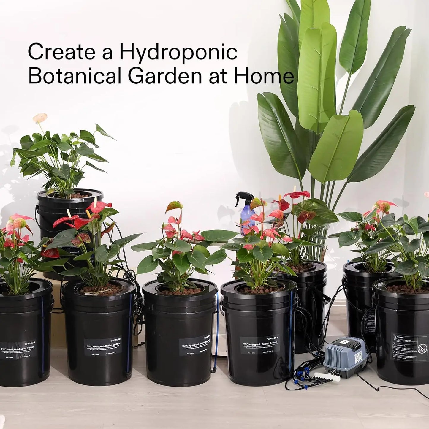 Hydroponics Grow System with Top Drip Kit, 5-Gallon Deep Water Culture, Recirculating Drip Garden System