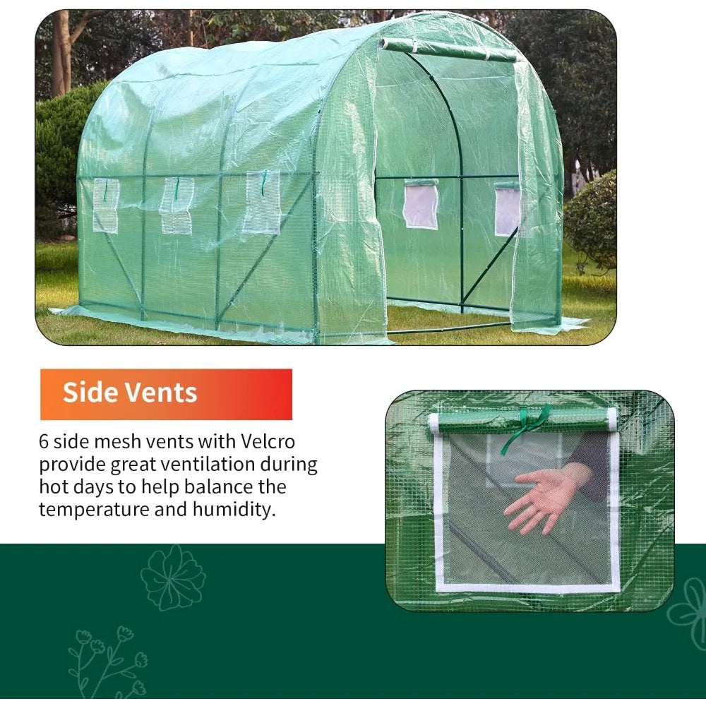 Large Walk-in Greenhouse for Outdoors with Observation Windows (3 Sizes)