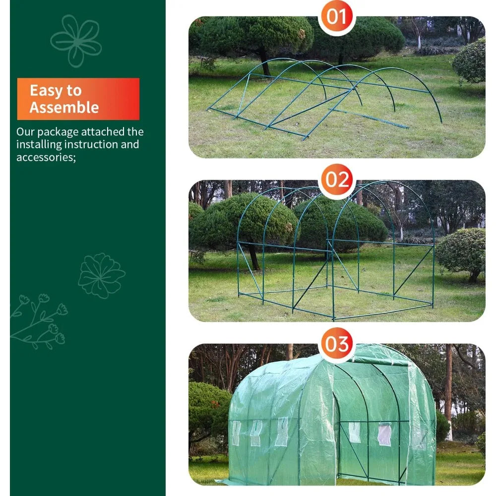 Large Walk-in Greenhouse for Outdoors with Observation Windows (3 Sizes)