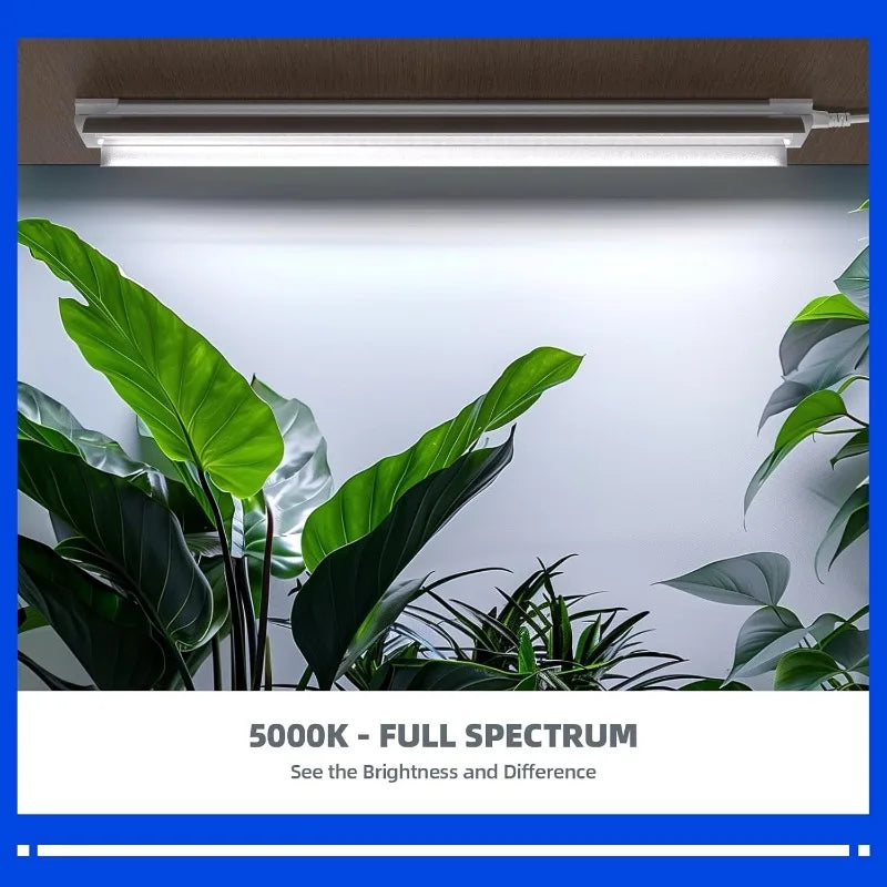 Plant Grow Light, 4FT 5000K Full Spectrum White, 252W(6 x 42W), T8 LED Grow Light, Growing Lamp Fixture,   6-Pack