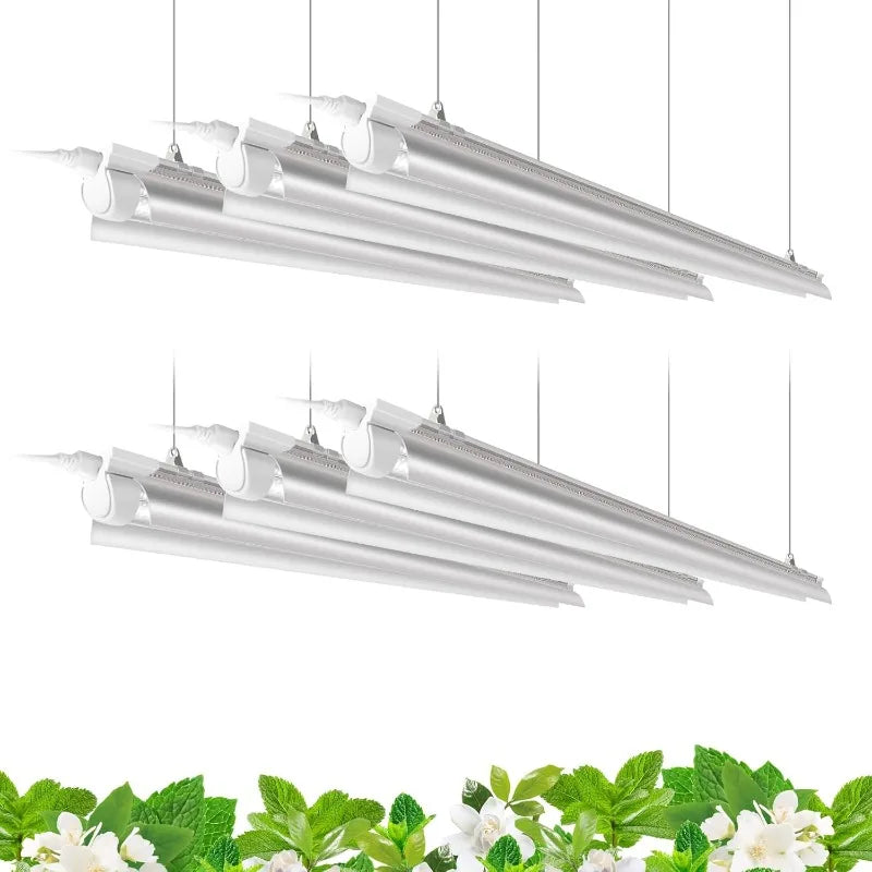 Plant Grow Light, 4FT 5000K Full Spectrum White, 252W(6 x 42W), T8 LED Grow Light, Growing Lamp Fixture,   6-Pack